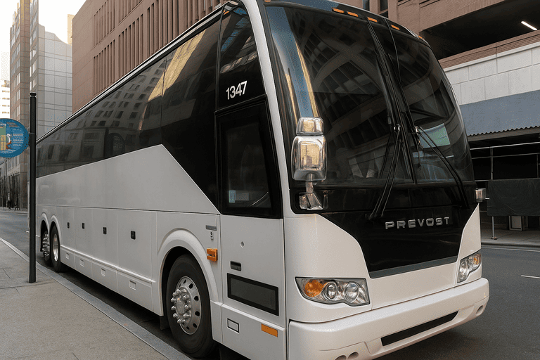 a Charter Bus Rental Cranston coach bus