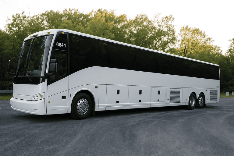 exterior of Charter Bus Rental Cranston coach bus