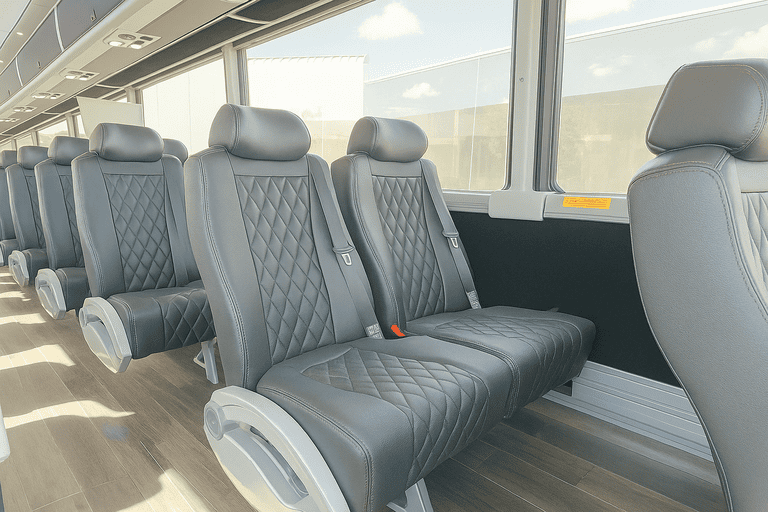 interior of Charter Bus Rental Cranston charter bus